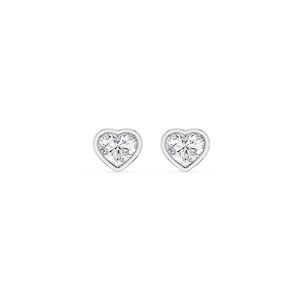 Heart Lab Grown Diamond Bezel Set Stud Earrings