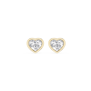 Heart Lab Grown Diamond Bezel Set Stud Earrings