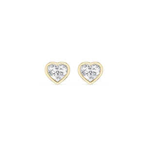 Heart Lab Grown Diamond Bezel Set Stud Earrings