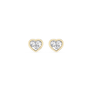 Heart Lab Grown Diamond Bezel Set Stud Earrings