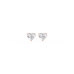 Heart Lab Grown Diamond Classic Three Prong Martini Stud Earrings