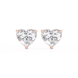 Heart Lab Grown Diamond Classic Three Prong Martini Stud Earrings