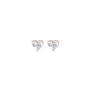 Heart Lab Grown Diamond Classic Three Prong Martini Stud Earrings