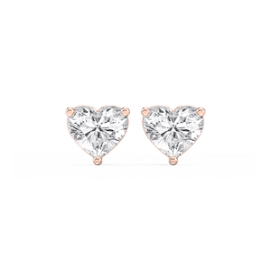Heart Lab Grown Diamond Classic Three Prong Martini Stud Earrings