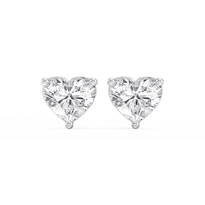 Heart Lab Grown Diamond Classic Three Prong Martini Stud Earrings