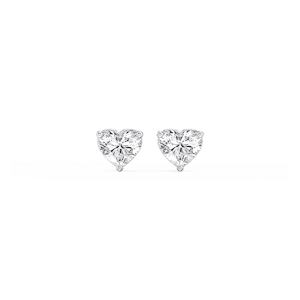 Heart Lab Grown Diamond Classic Three Prong Martini Stud Earrings
