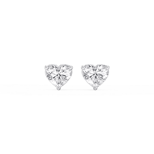 Heart Lab Grown Diamond Classic Three Prong Martini Stud Earrings