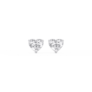 Heart Lab Grown Diamond Classic Three Prong Martini Stud Earrings