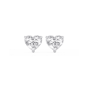 Heart Lab Grown Diamond Classic Three Prong Martini Stud Earrings