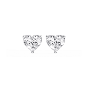 Heart Lab Grown Diamond Classic Three Prong Martini Stud Earrings