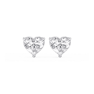 Heart Lab Grown Diamond Classic Three Prong Martini Stud Earrings