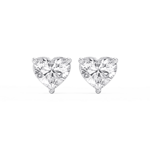Heart Lab Grown Diamond Classic Three Prong Martini Stud Earrings