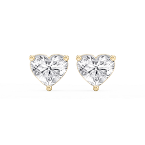 Heart Lab Grown Diamond Classic Three Prong Martini Stud Earrings
