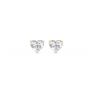 Heart Lab Grown Diamond Classic Three Prong Martini Stud Earrings