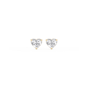 Heart Lab Grown Diamond Classic Three Prong Martini Stud Earrings