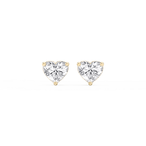 Heart Lab Grown Diamond Classic Three Prong Martini Stud Earrings