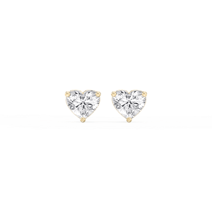 Heart Lab Grown Diamond Classic Three Prong Martini Stud Earrings