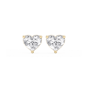 Heart Lab Grown Diamond Classic Three Prong Martini Stud Earrings