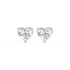 Heart Lab Grown Diamond Classic Three Prong Martini Stud Earrings