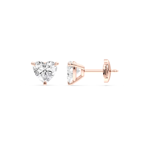 Heart Certified Lab Grown Diamond Claw Prong Guardian Back Martini Stud Earrings