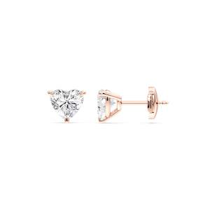 Heart Certified Lab Grown Diamond Claw Prong Guardian Back Martini Stud Earrings