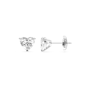 Heart Certified Lab Grown Diamond Claw Prong Guardian Back Martini Stud Earrings