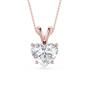 Heart Lab Grown Diamond Double Bail Pendant - 16 to 18 Inches