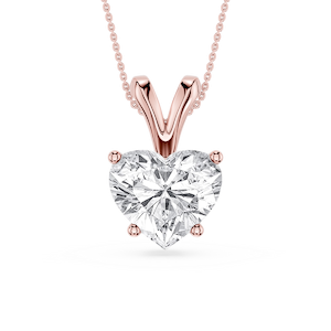 Heart Lab Grown Diamond Double Bail Pendant - 16 to 18 Inches
