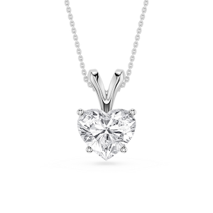 Heart Lab Grown Diamond Double Bail Pendant - 16 to 18 Inches