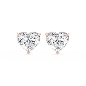 Heart Lab Grown Diamond Hidden Halo Stud Earrings