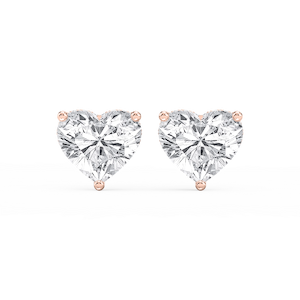 Heart Lab Grown Diamond Hidden Halo Stud Earrings