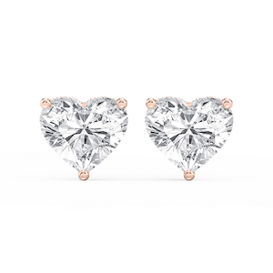 Heart Lab Grown Diamond Hidden Halo Stud Earrings
