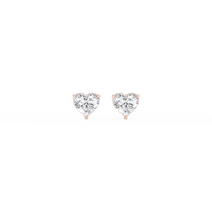 Heart Lab Grown Diamond Hidden Halo Stud Earrings