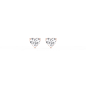 Heart Lab Grown Diamond Hidden Halo Stud Earrings