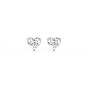 Heart Lab Grown Diamond Hidden Halo Stud Earrings