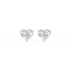 Heart Lab Grown Diamond Hidden Halo Stud Earrings