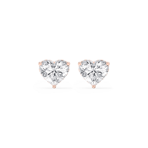 Heart Lab Grown Diamond Hidden Halo Stud Earrings