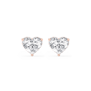 Heart Lab Grown Diamond Hidden Halo Stud Earrings