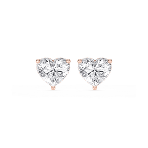 Heart Lab Grown Diamond Hidden Halo Stud Earrings