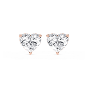 Heart Lab Grown Diamond Hidden Halo Stud Earrings