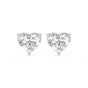 Heart Lab Grown Diamond Hidden Halo Stud Earrings