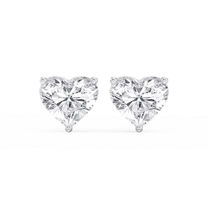 Heart Lab Grown Diamond Hidden Halo Stud Earrings
