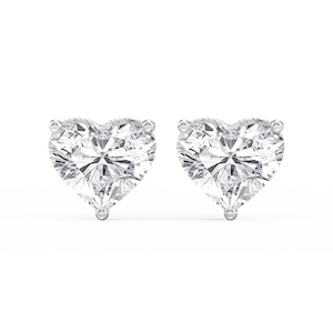 Heart Lab Grown Diamond Hidden Halo Stud Earrings
