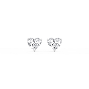 Heart Lab Grown Diamond Hidden Halo Stud Earrings