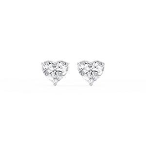 Heart Lab Grown Diamond Hidden Halo Stud Earrings