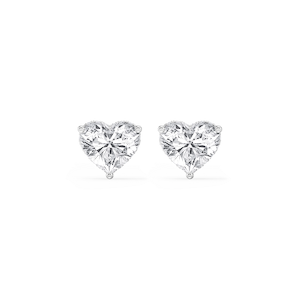 Heart Lab Grown Diamond Hidden Halo Stud Earrings