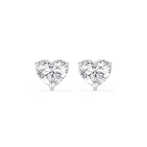 Heart Lab Grown Diamond Hidden Halo Stud Earrings