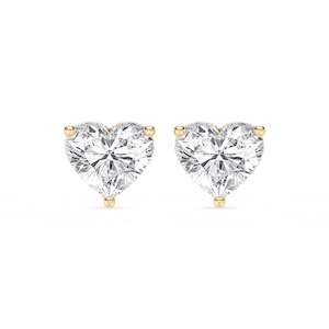 Heart Lab Grown Diamond Hidden Halo Stud Earrings