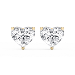 Heart Lab Grown Diamond Hidden Halo Stud Earrings