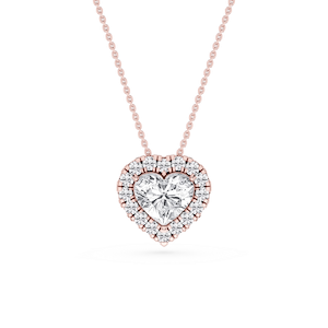 Heart Lab Grown Diamond Halo Slide Pendant - 16 to 18 Inches